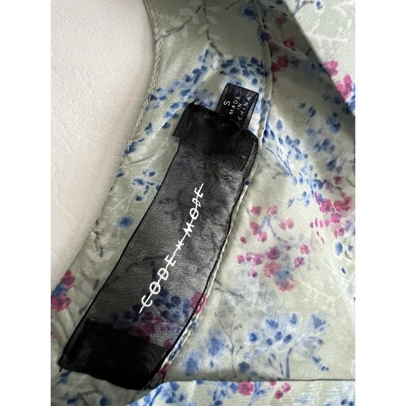 Code X Mode Floral Mint Sheer Open Cardigan Duster Small Peignoir Boho Fairy - Picture 3 of 8